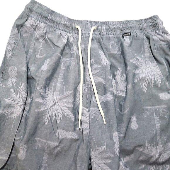 Hurley Medium Asylum Volley 17 Shorts Gray Pineapple Palm Tree Casual Wear - Picture 6 of 14
